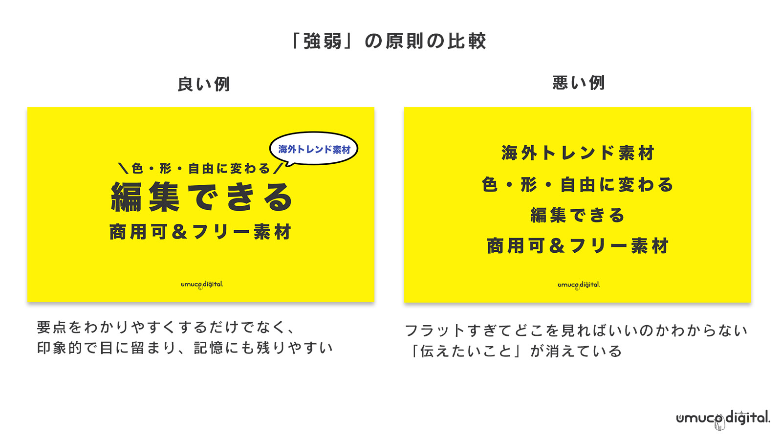 デザインの４原則 印象的で 伝わる デザインの基本ルールを初心者にもわかりやすく解説 Umuco Digital うむ子デジタル